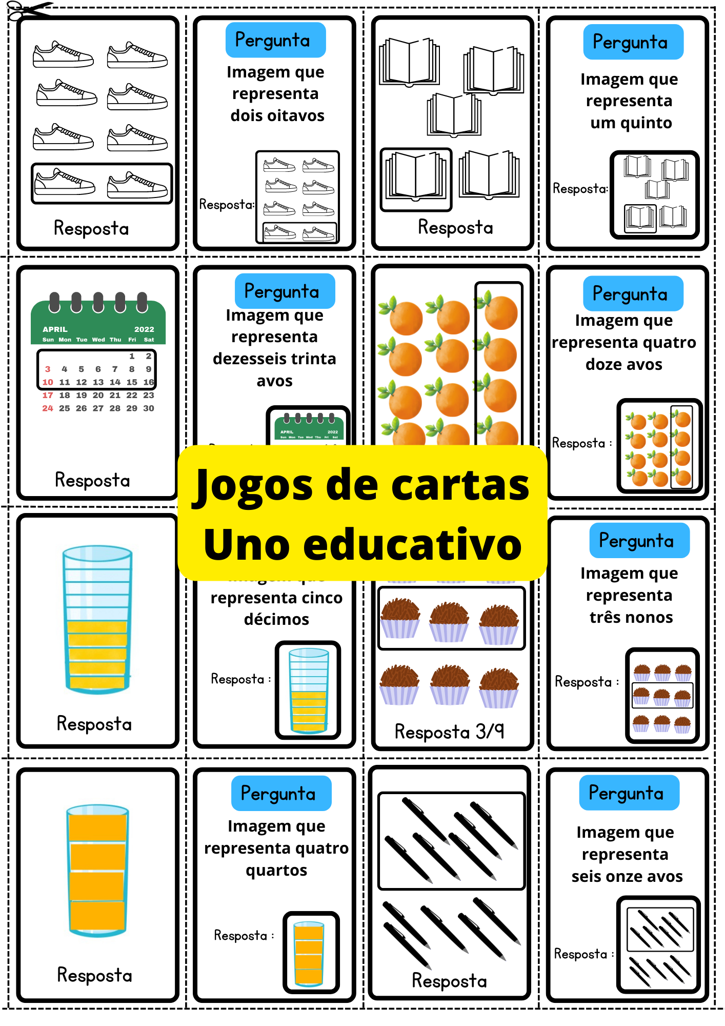 6-UNOs Matemática (3 jogos de cartas)