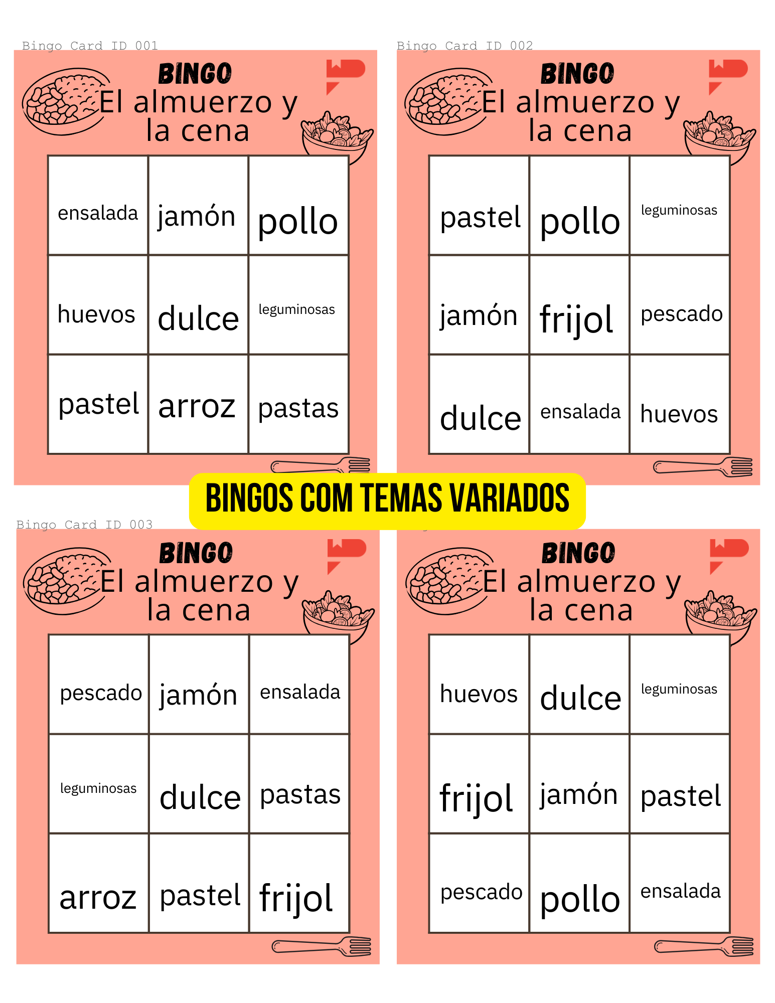 10-Bingo El almuerzo y la cena